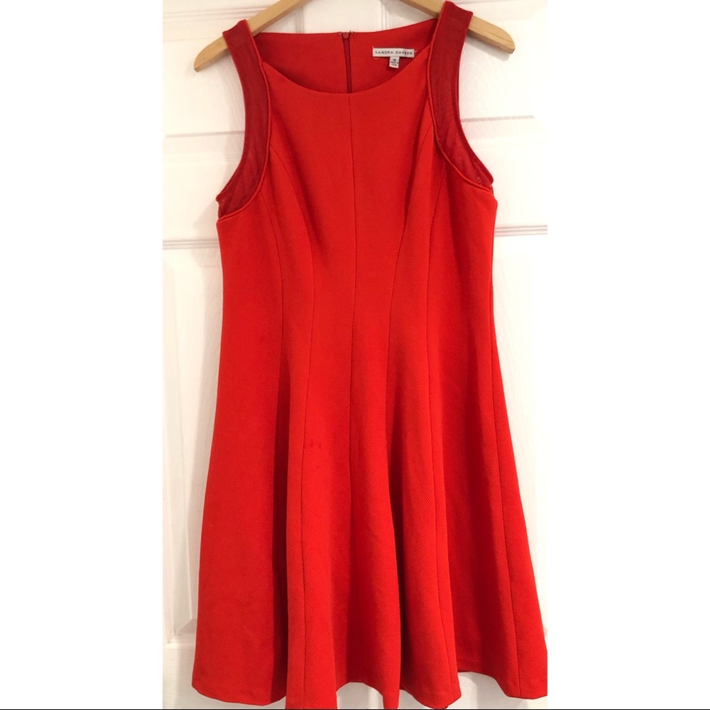 Sandra Darren Red Fit and Flare Dress